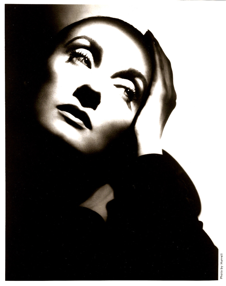 A dramatic black and white portrait of designer Carushka H. Jarecka, Carushka Bodywear designer, photographed by George Hurrell, capturing the visionary behind the original bodywear movement.